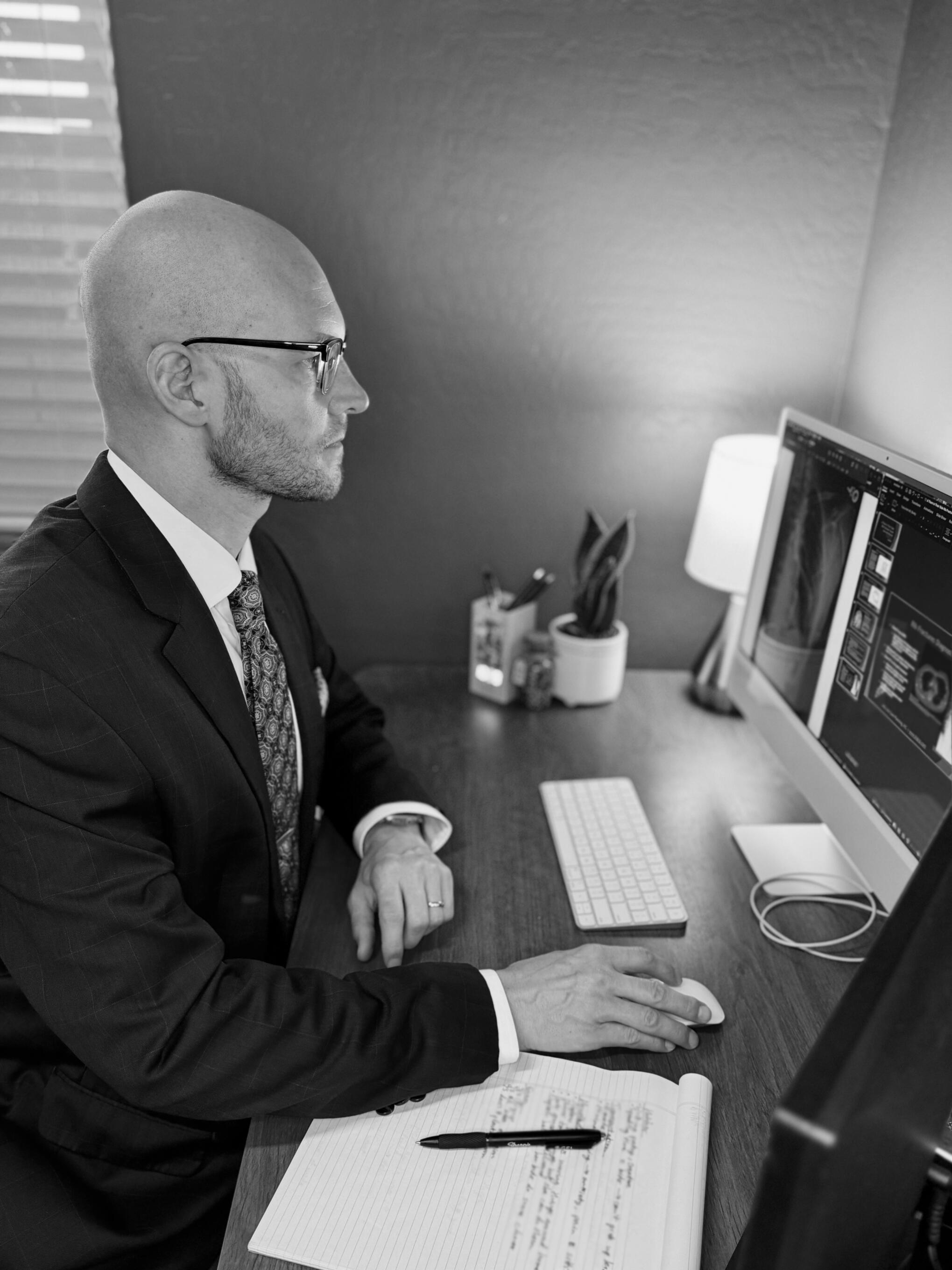 Dr. Jared Griffard, MD, FACS, CLCP — board-certified surgeon and certified life care planner in Las Vegas, Nevada working on a life care plan